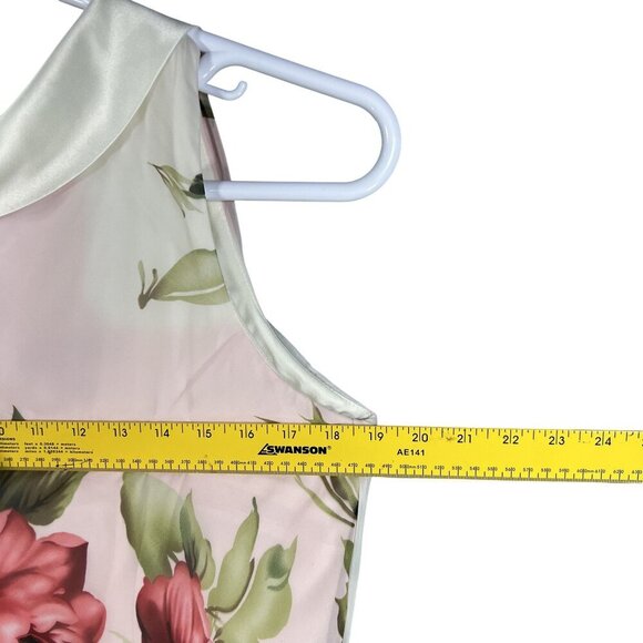 SL Fashions 10 Back Zip Sleeveless Floral Chiffon Dress Satin CowlNeck Bloomcore - Picture 10 of 15